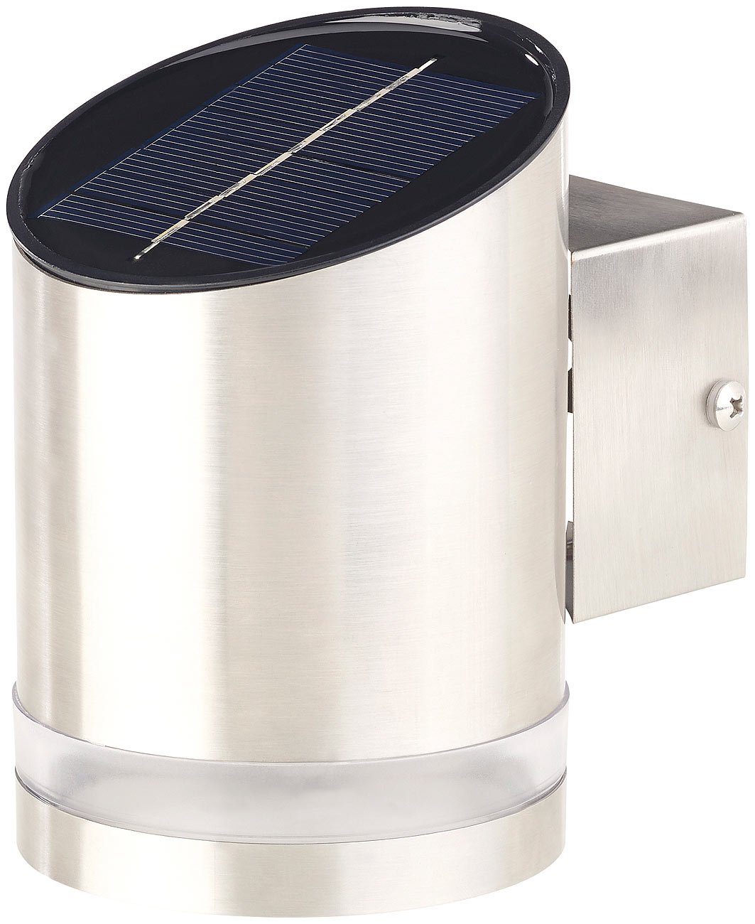 Lunartec Außenbeleuchtung Solar-Wandleuchte Edelstahl 20 lm