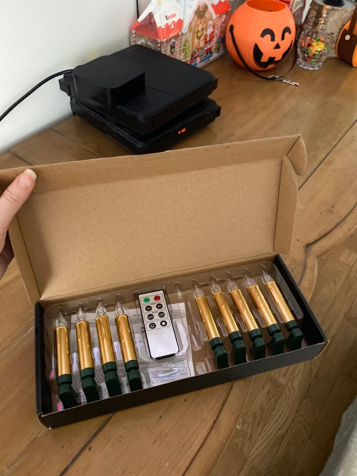 Lunartec LED-Weihnachtskerzen 10er gold Fernbedienung