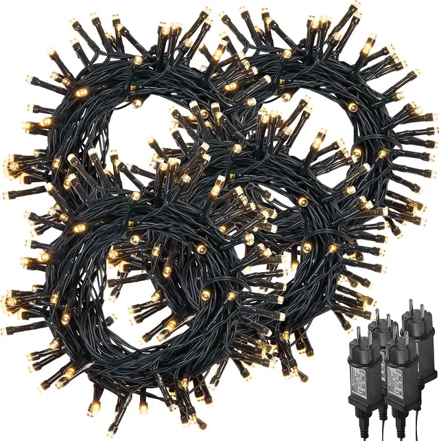 Lunartec Licht-Dekoration LED-Lichterkette 10m warmweiß 4er-Set Batterie