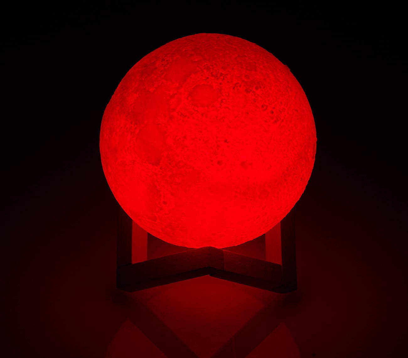 Lunartec Licht-Dekoration Mondleuchte LED 15cm Akku 16 Farben