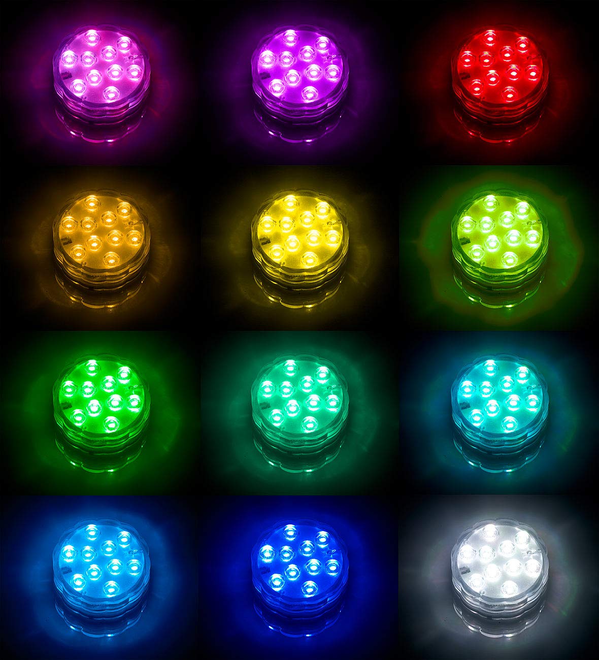 Lunartec Außenbeleuchtung Unterwasserlicht RGB 4er-Set IP68