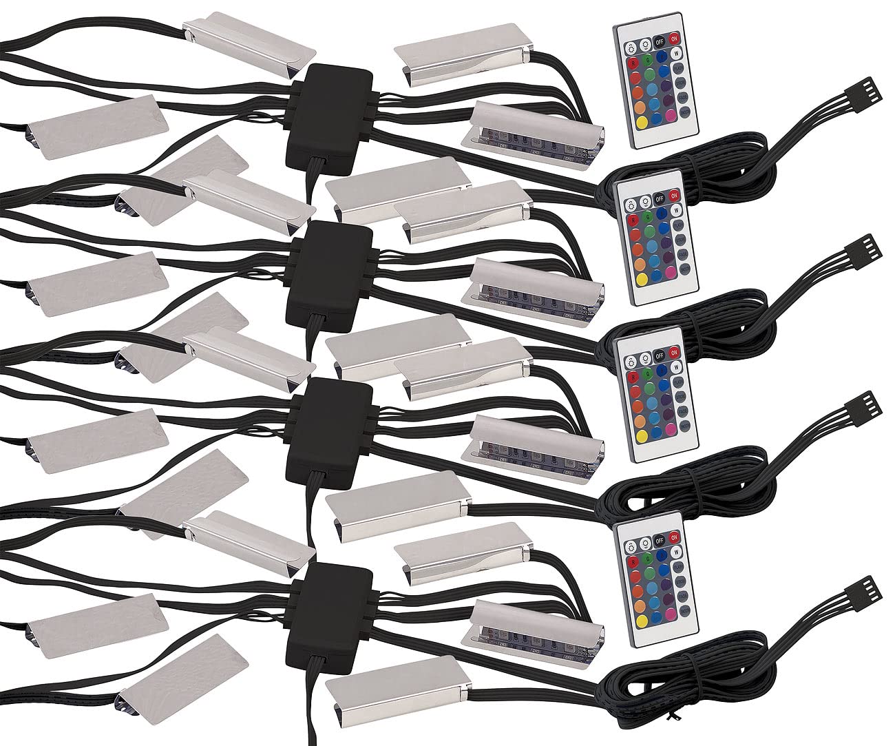 Lunartec Innenbeleuchtung Glasbodenbeleuchtung 4er-Set RGB