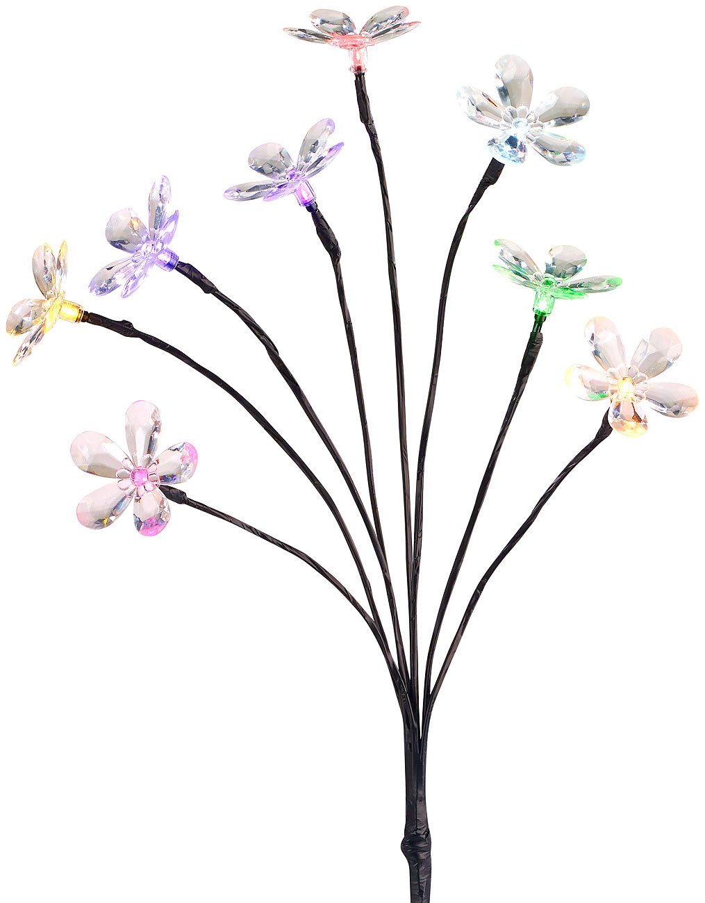 Lunartec Solar-Lichtersträucher 2er-Set 8 Blüten 50 cm