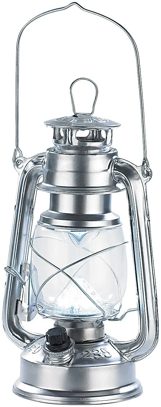 Lunartec LED-Sturmlampe silbern dimmbar 42 lm batteriebetrieben