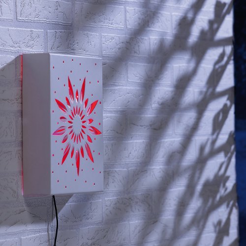 Lunartec Außenbeleuchtung Solar-Wandbild rot LED Solar