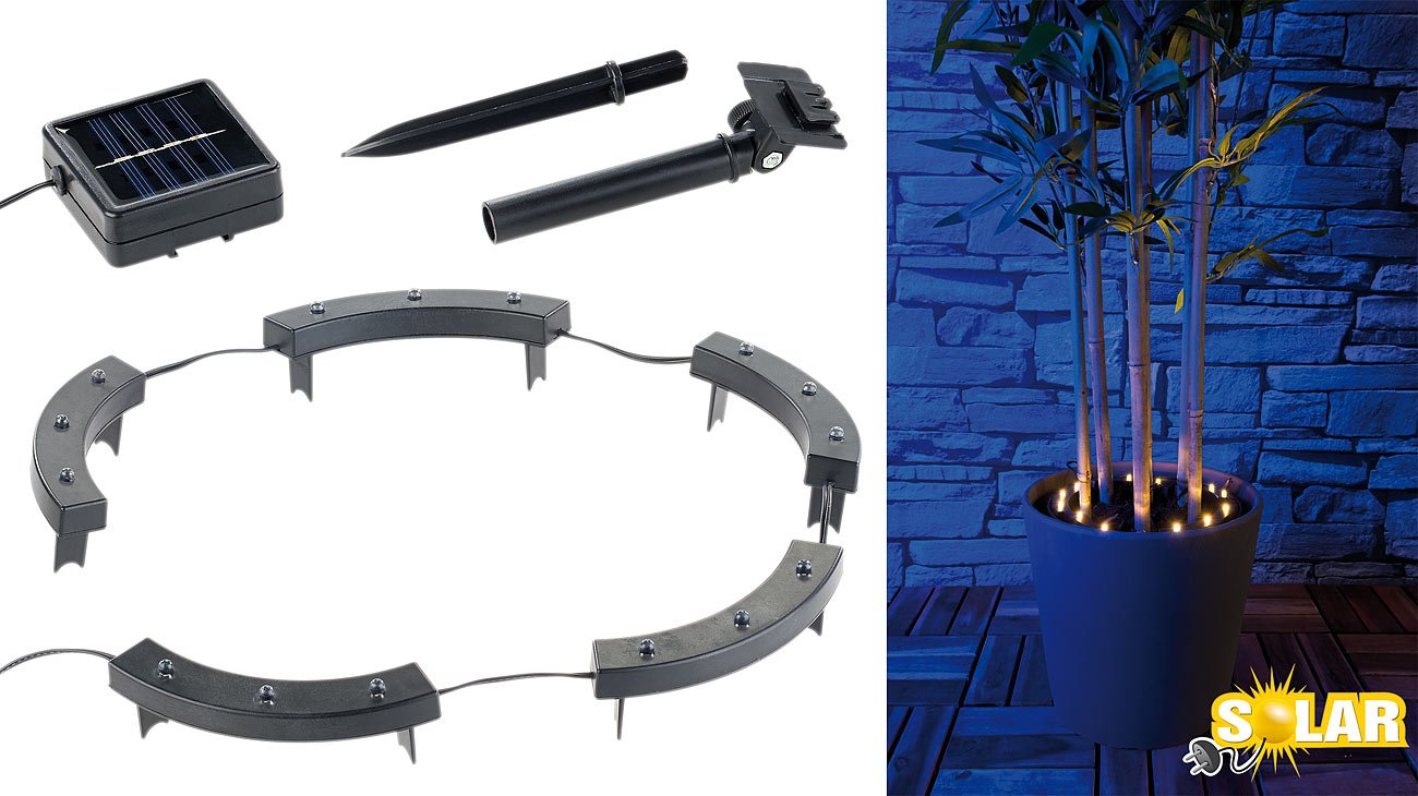 Lunartec Außenbeleuchtung Solar-Blumenlicht 15 LEDs 3er-Set