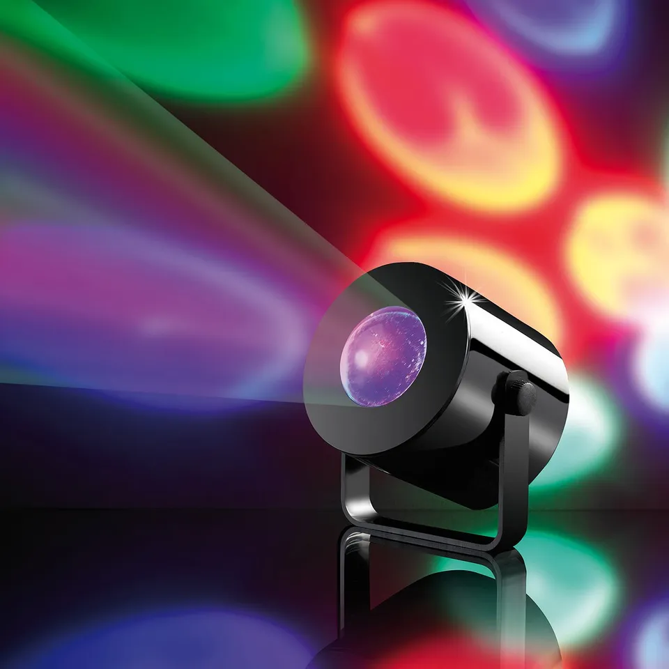 Lunartec Licht-Dekoration Mini-LED-Discolicht Batterie Rot Blau Grün