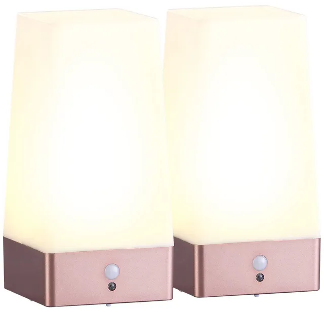 Lunartec Innenbeleuchtung LED Akku Tischlampe 2er-Set warmweiß