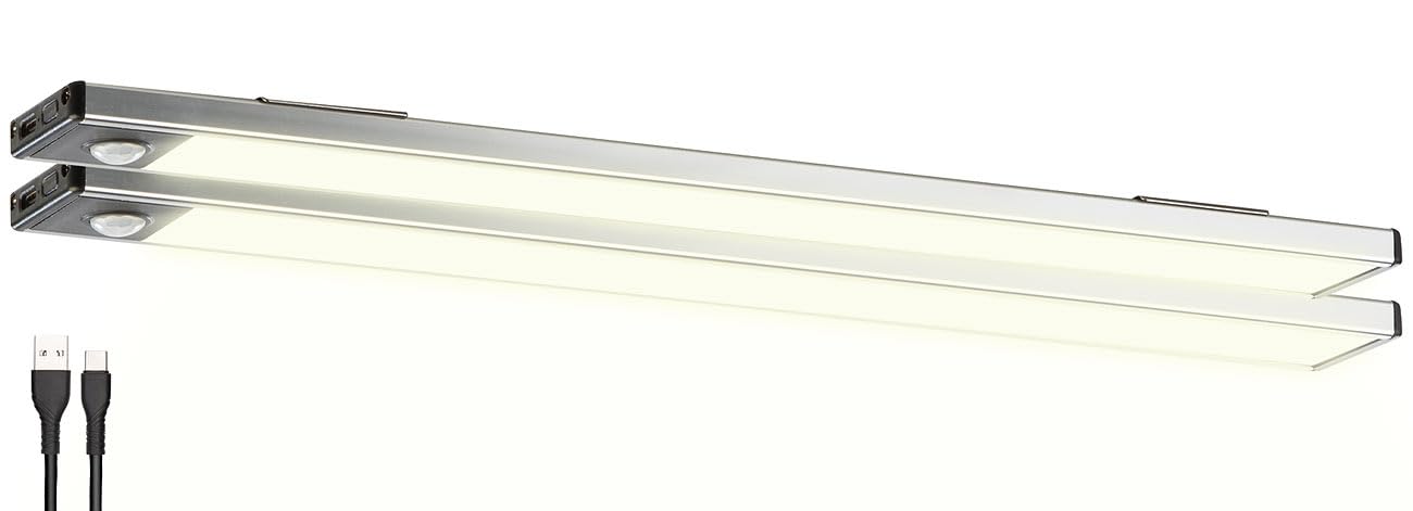Lunartec Innenbeleuchtung Akku-Lichtleisten 2er-Set 33cm warmweiß