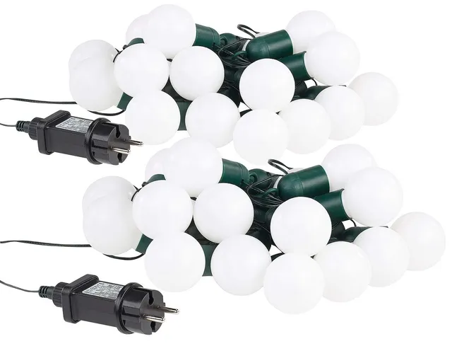 Lunartec Licht-Dekoration LED-Lichterkette 2er-Set 20 Birnen warmweiß