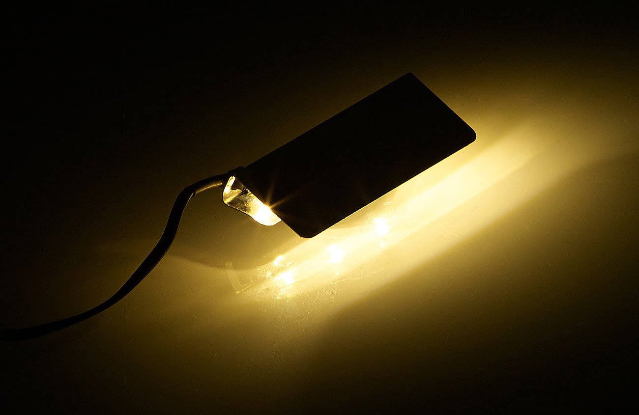 Lunartec Glasbodenbeleuchtung 4 Clips 12 LEDs warmweiß
