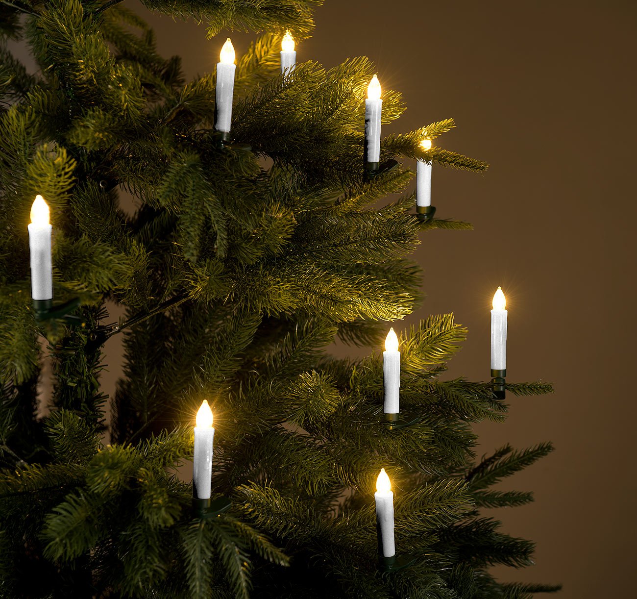 Lunartec Licht-Dekoration Christbaumkerzen LED 30er Silber Timer