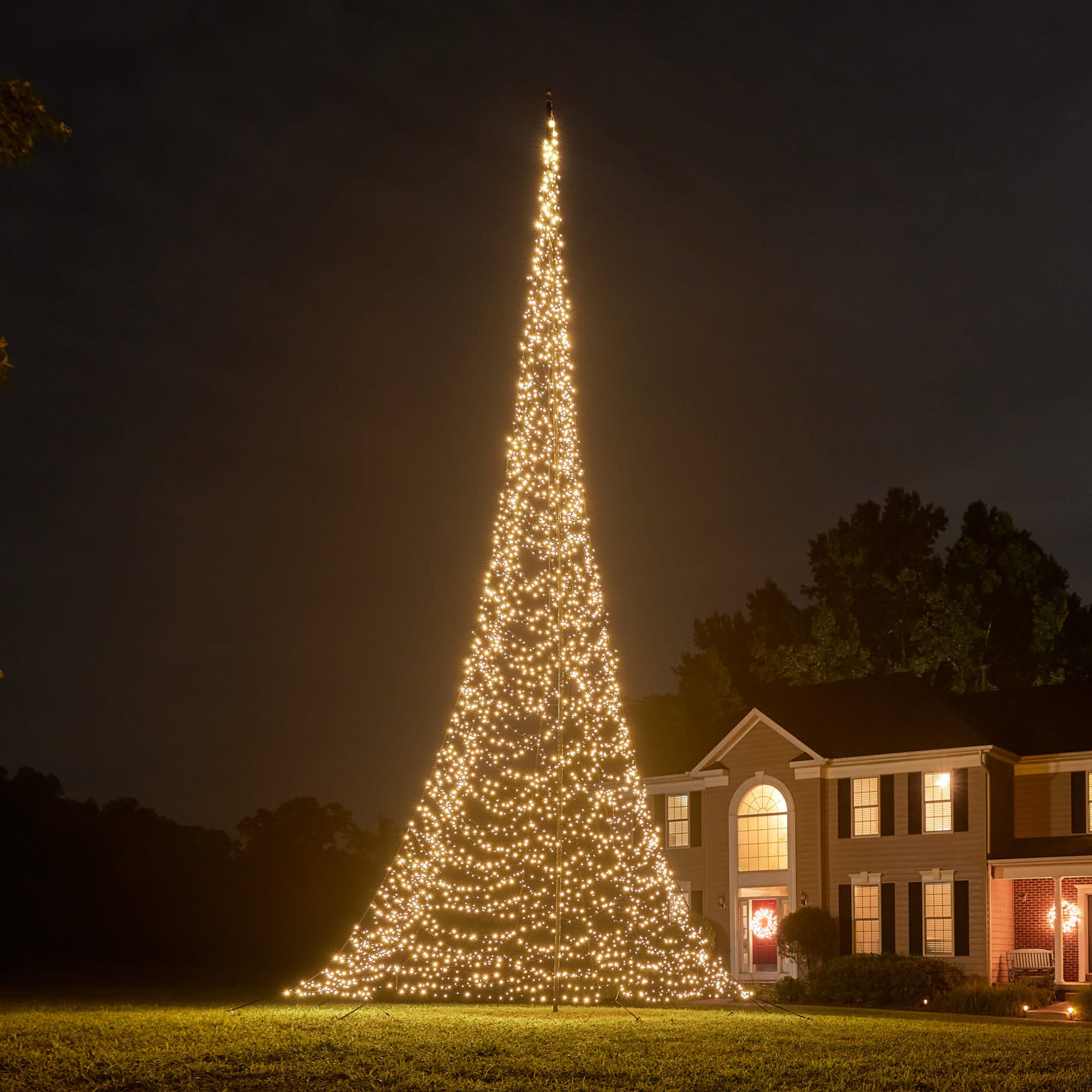 Fairybell Standard 12 m Fahnenmast-Weihnachtsbaum warmweiß 4000 LED