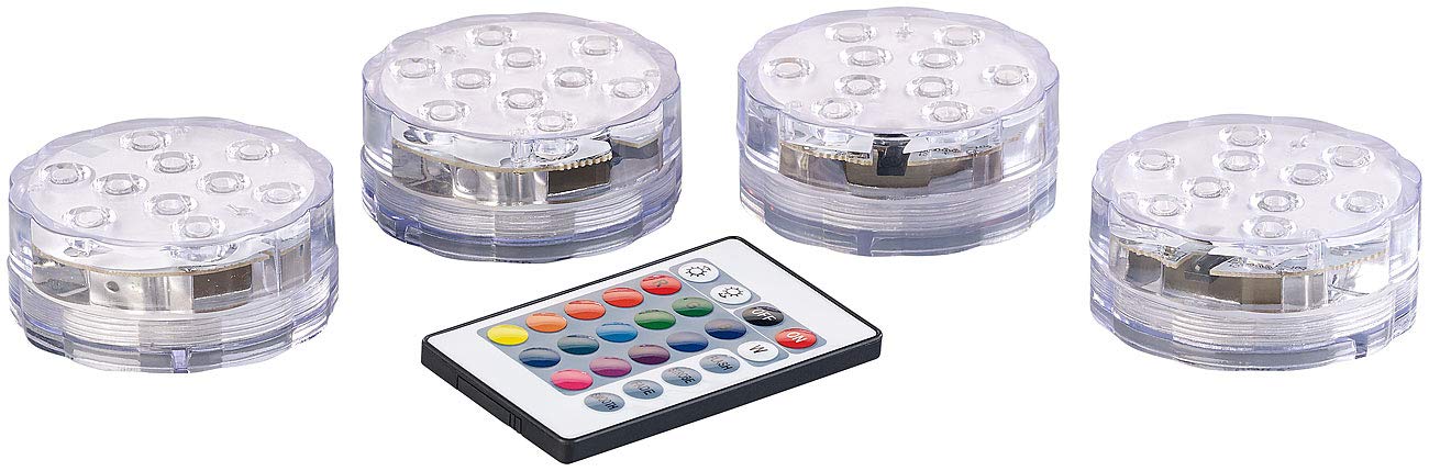 Lunartec Außenbeleuchtung Unterwasserlicht RGB 4er-Set IP68