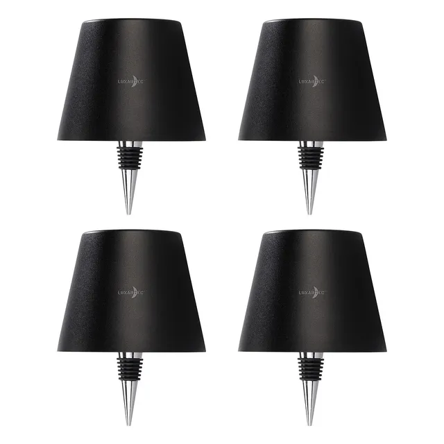 Lunartec Innenbeleuchtung Flaschenlampe 4er-Set RGBW Akku