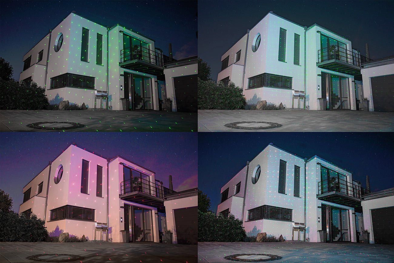 Lunartec Licht-Dekoration Laserprojektor LP-300 rot-grün IP44