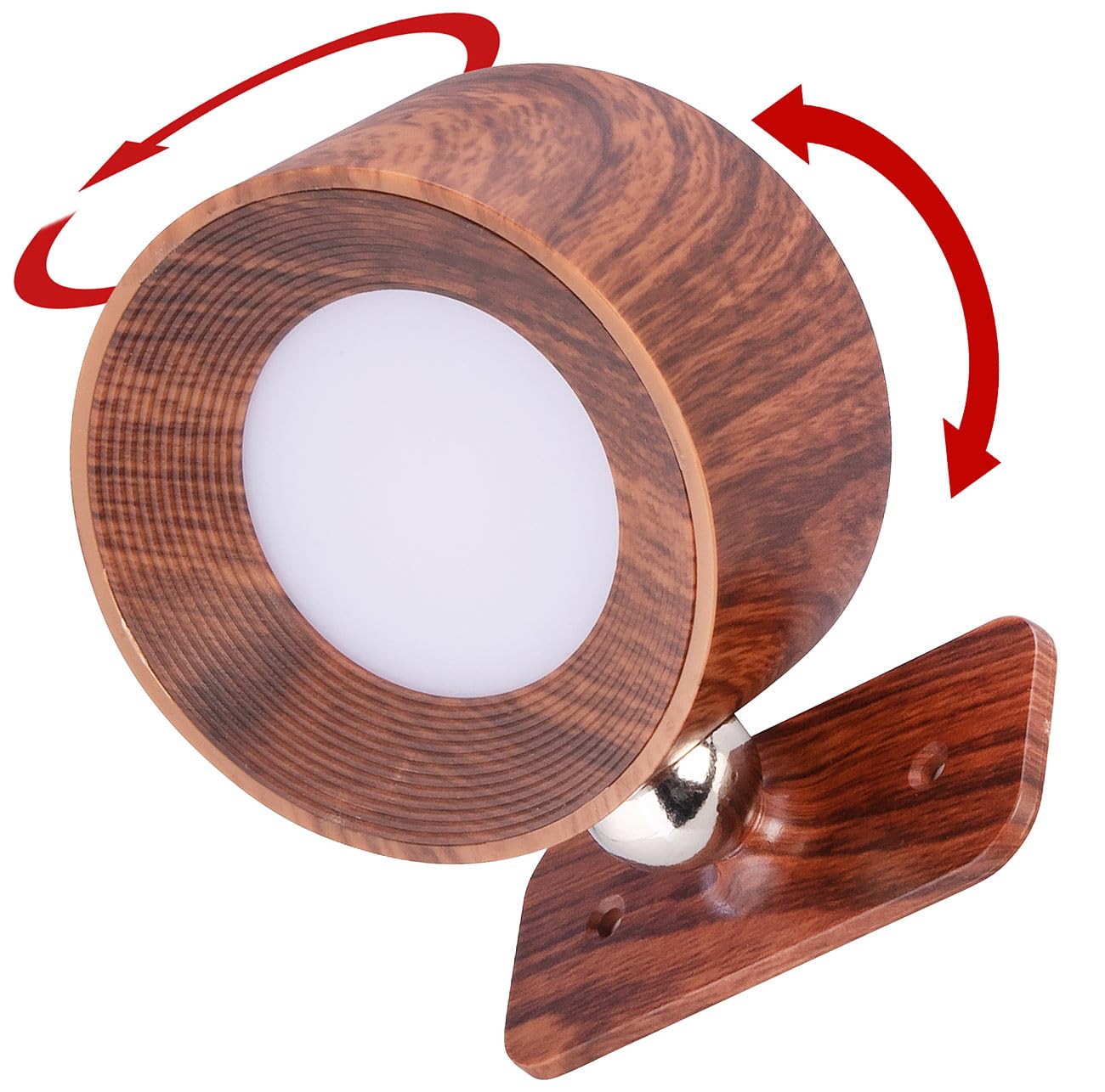 Lunartec Innenbeleuchtung LED-Wandlampe 2er-Set Walnuss dimmbar