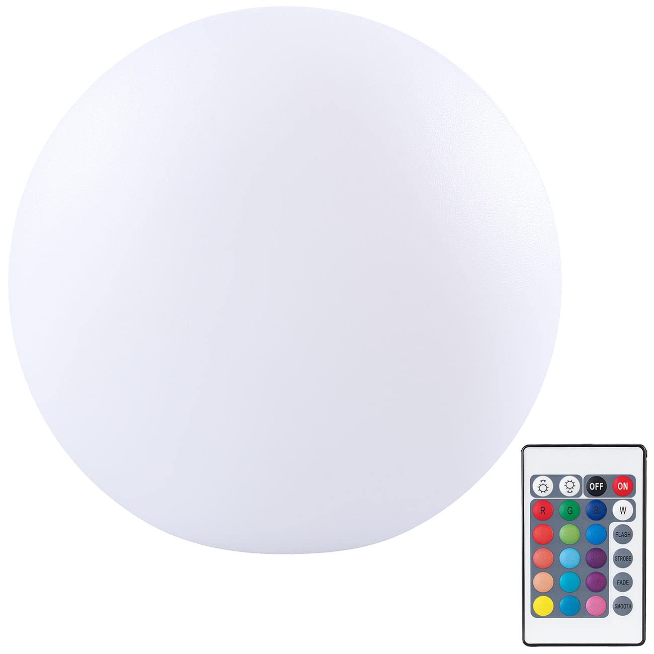 Lunartec Licht-Dekoration Akku-Leuchtkugel 30 cm RGBW IP54