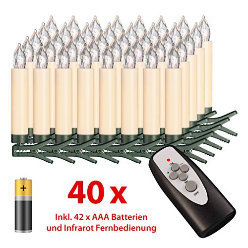 Bonetti Wireless Christmas Candles LED Baumkerzen 40er Set Farbwechsel