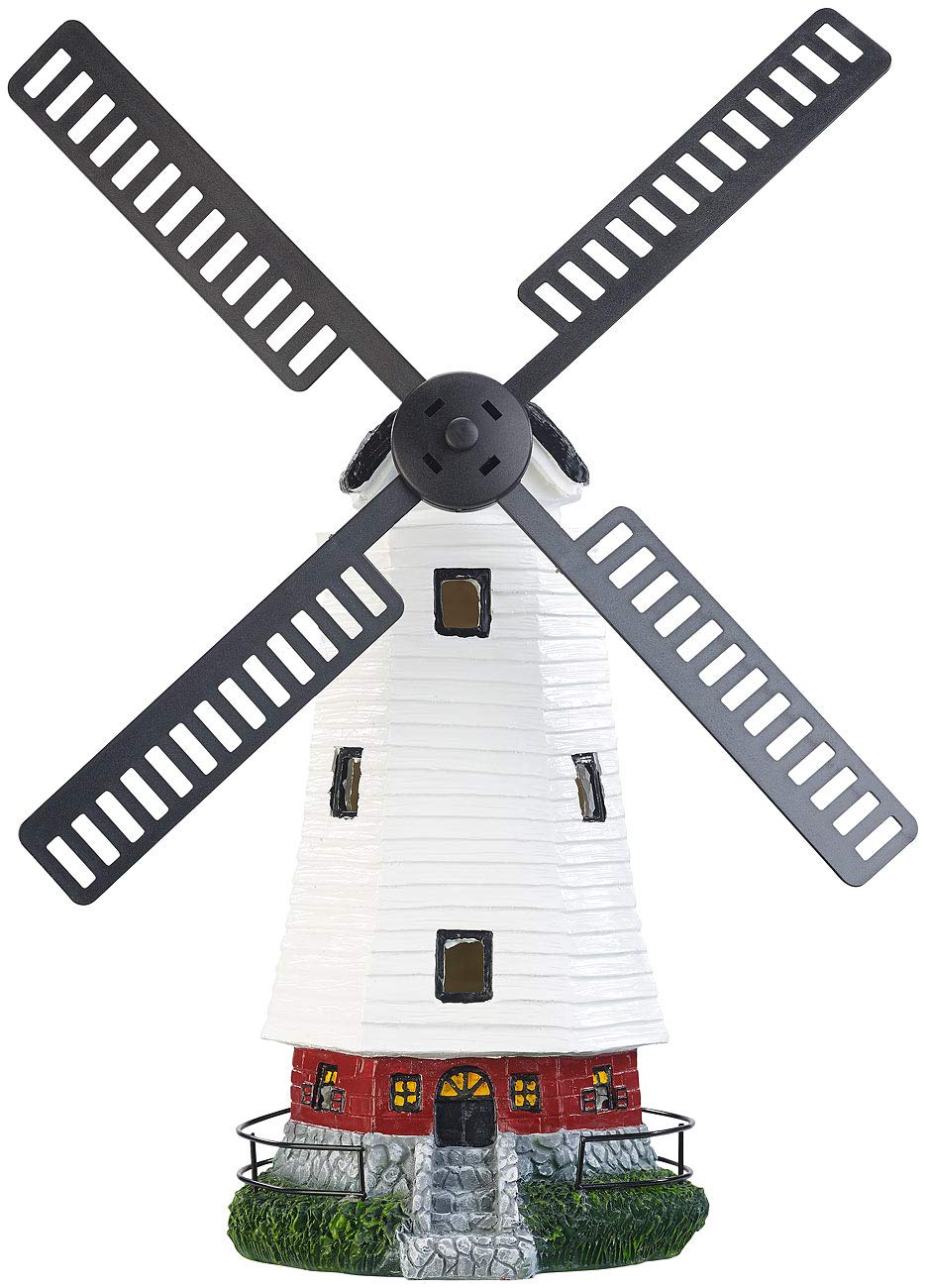 Lunartec Licht-Dekoration Solar-Windmühle mit LED 32cm 2er-Set
