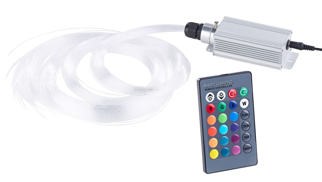 Lunartec Licht-Dekoration Glasfaser-Sternenhimmel 200 Fasern RGB