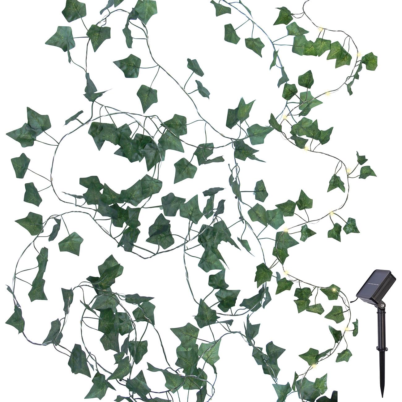 Lunartec Licht-Dekoration Solar Efeu-Lichterkette 12m 120 LEDs