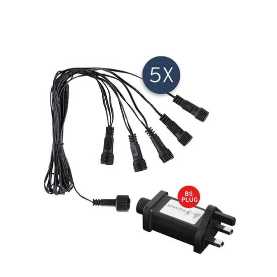 Fairybell Accessories Trafo Kabelset 5-fach BS 2 Meter 300 LED