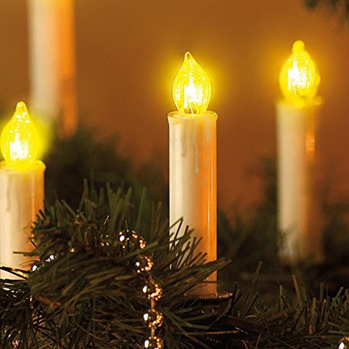 Lunartec LED-Weihnachtsbaum-Lichterkette 20 Kerzen warmweiß