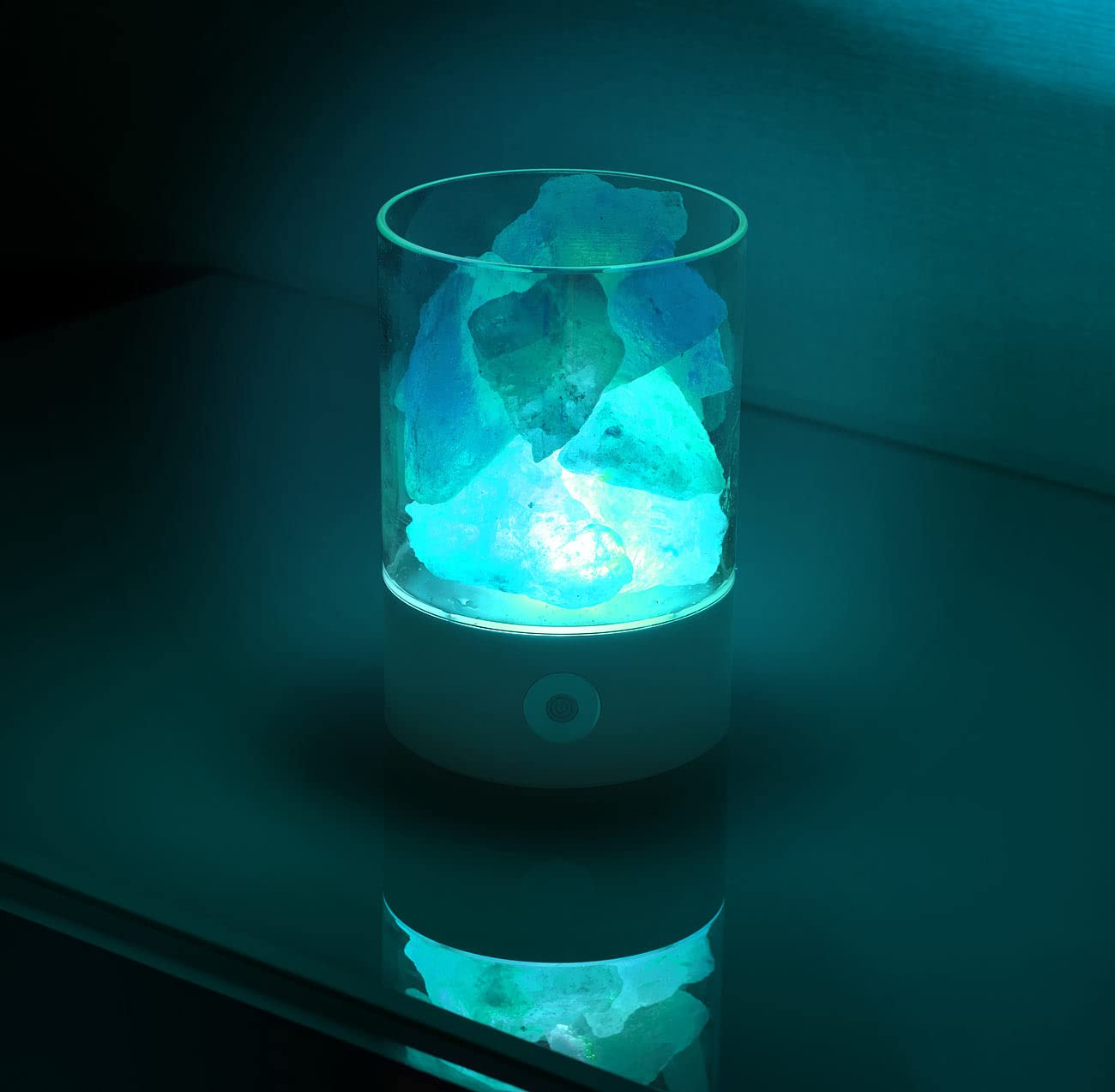 Lunartec Licht-Dekoration Salzkristall-Leuchte RGB USB 3W