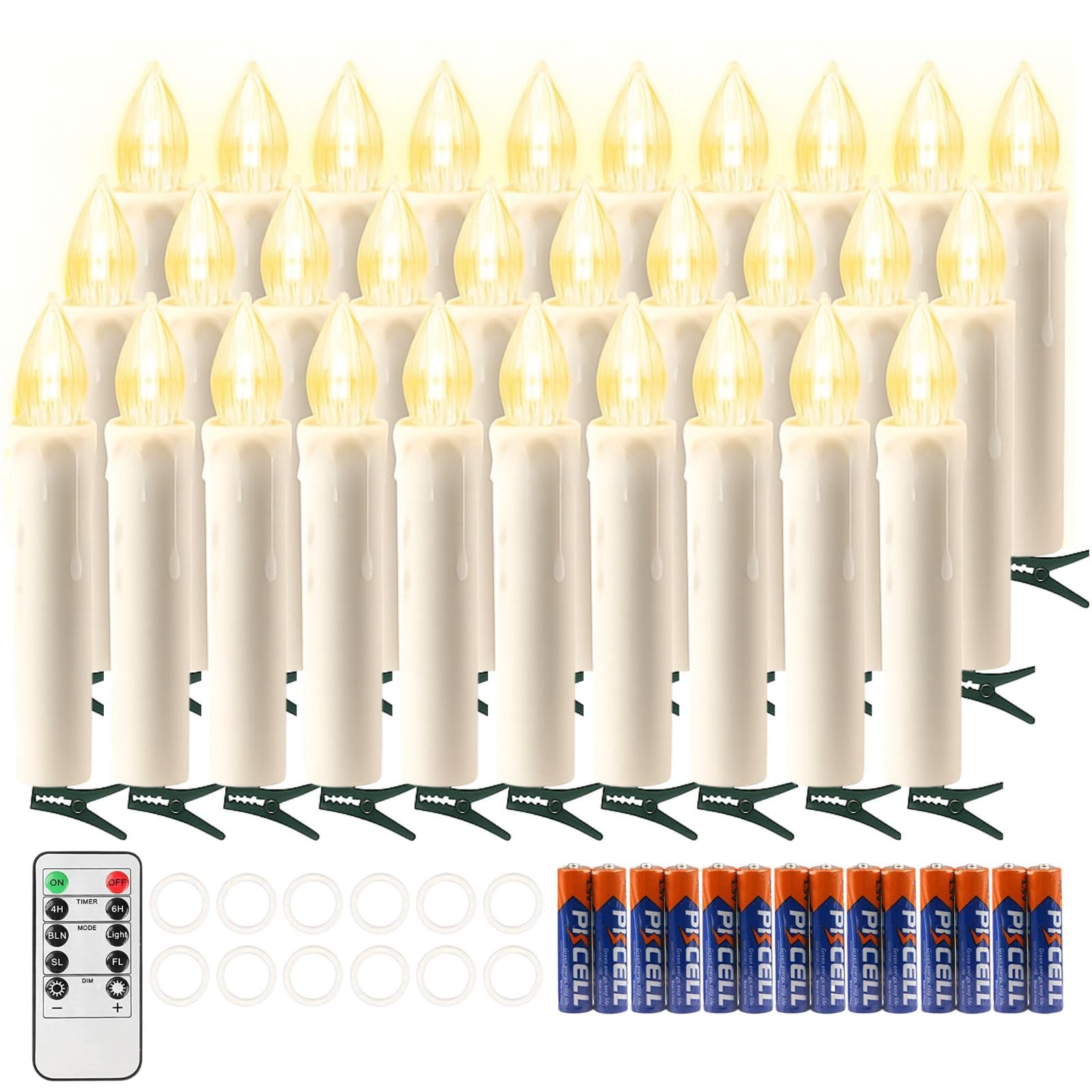 Koopower Candle Lights 30er LED-Kerzen warmweiß mit Timer dimmbar