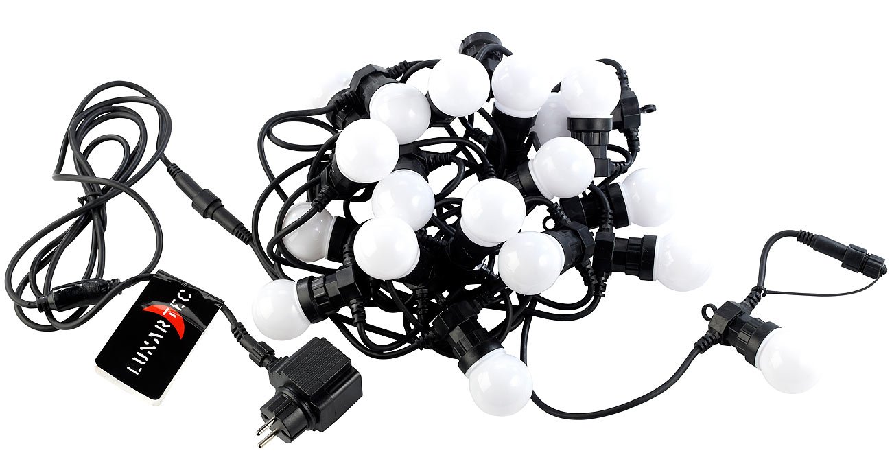 Lunartec Licht-Dekoration Party-Lichterkette 9 m bunt 20 LEDs