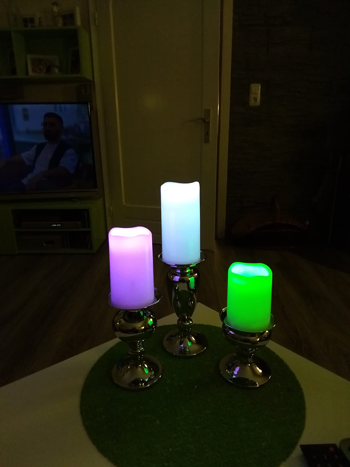 Lunartec Licht-Dekoration LED-Kerzen 3er-Set RGB IP44