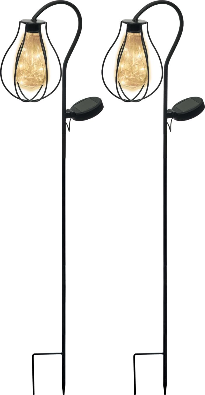 Bonetti Solar Lights Retro Gartenstecker warmweiß 2er Pack