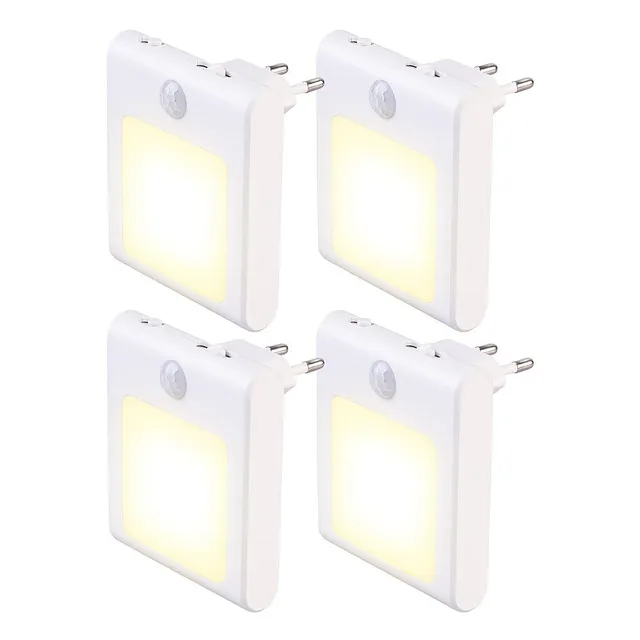 Lunartec Innenbeleuchtung LED-Nachtlicht Steckdose 4er-Set dimmbar
