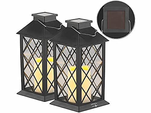 Lunartec Licht-Dekoration Solar-Laterne 2er-Set schwarz