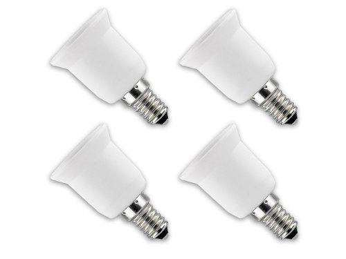 Lunartec Leuchtmittel Lampensockel-Adapter E14 auf E27 4er-Set