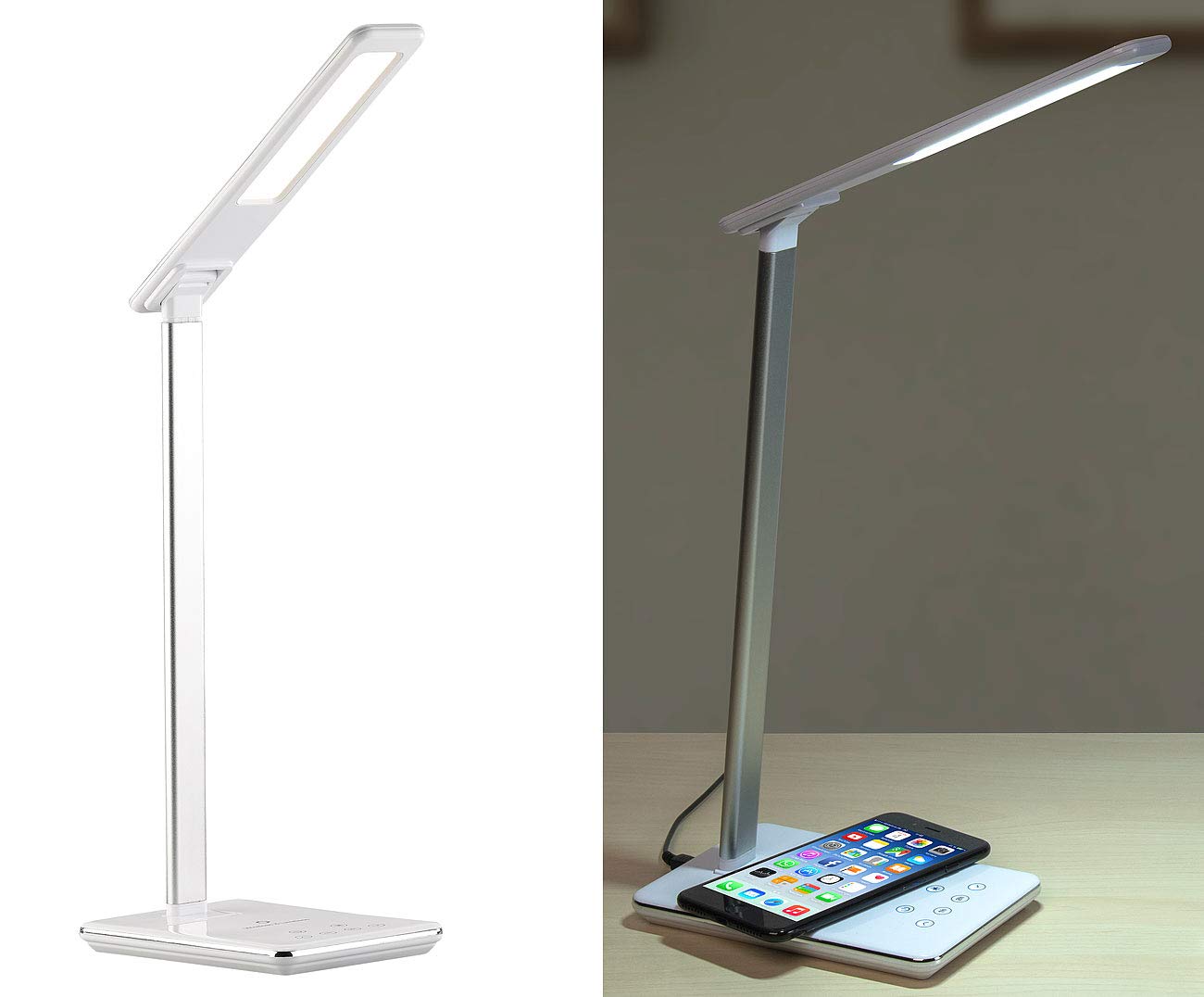 Lunartec Innenbeleuchtung Schreibtischlampe Qi LED 800 Lumen