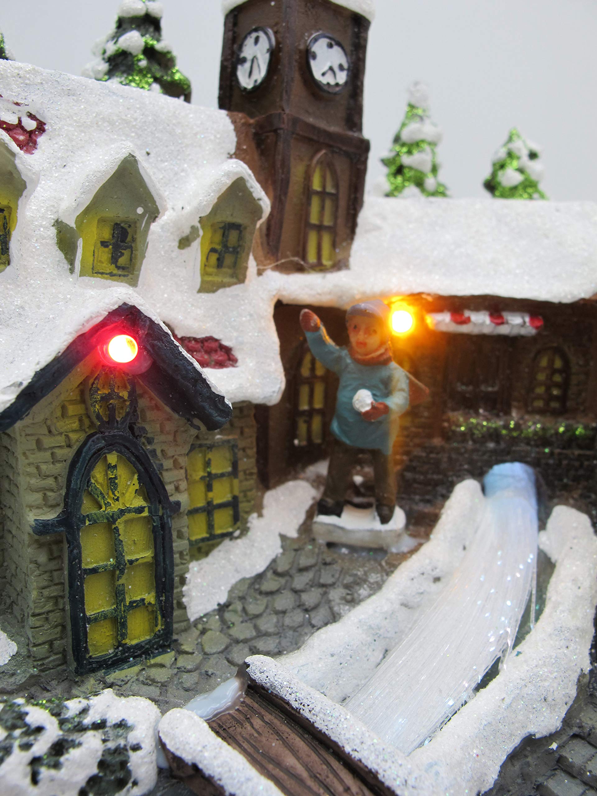 Bonetti LED Lichterketten Winterdorf Tanne Farbwechsel Polyresin