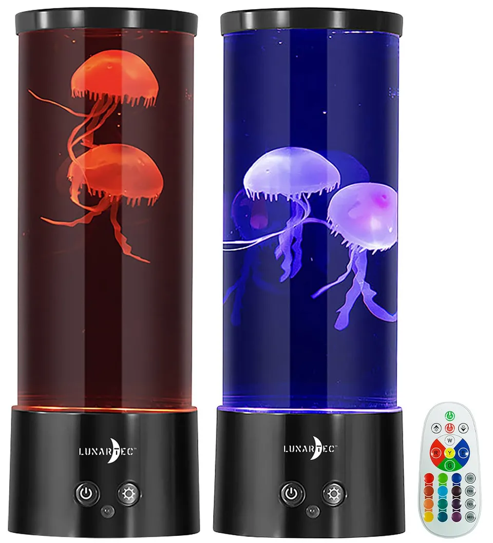 Lunartec Licht-Dekoration LED-Quallen-Lampe 2er-Set 17 Farben