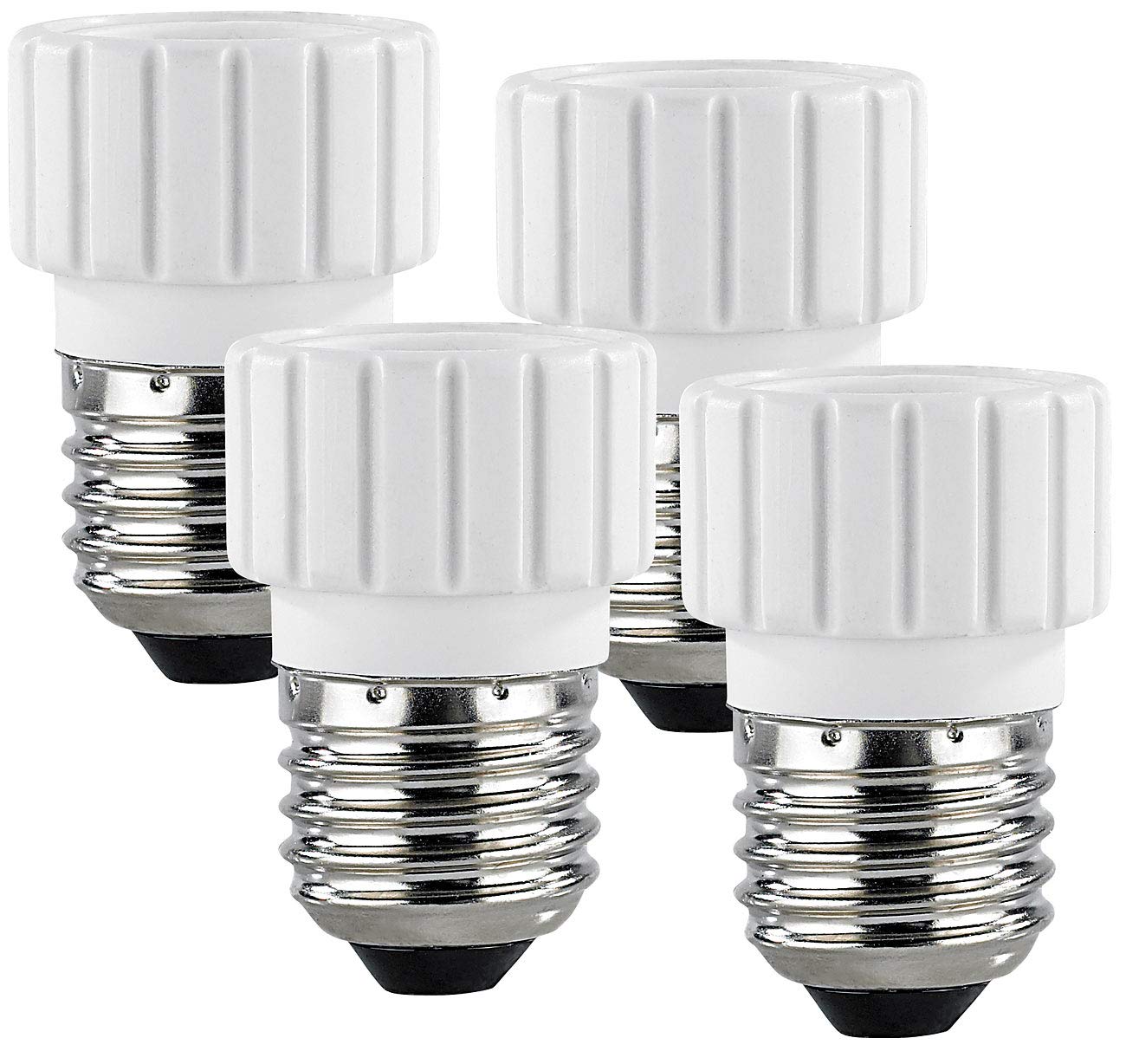 Lunartec Lampensockel-Adapter E27 auf GU10 Keramik 4er-Pack