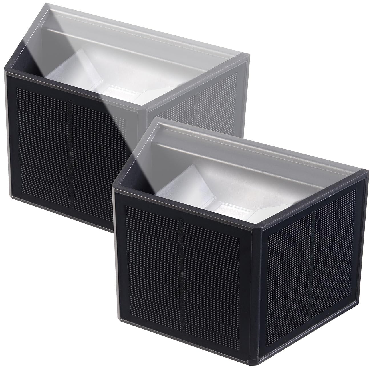 Lunartec Außenbeleuchtung Solar-Wandleuchten 2er-Set warmweiß
