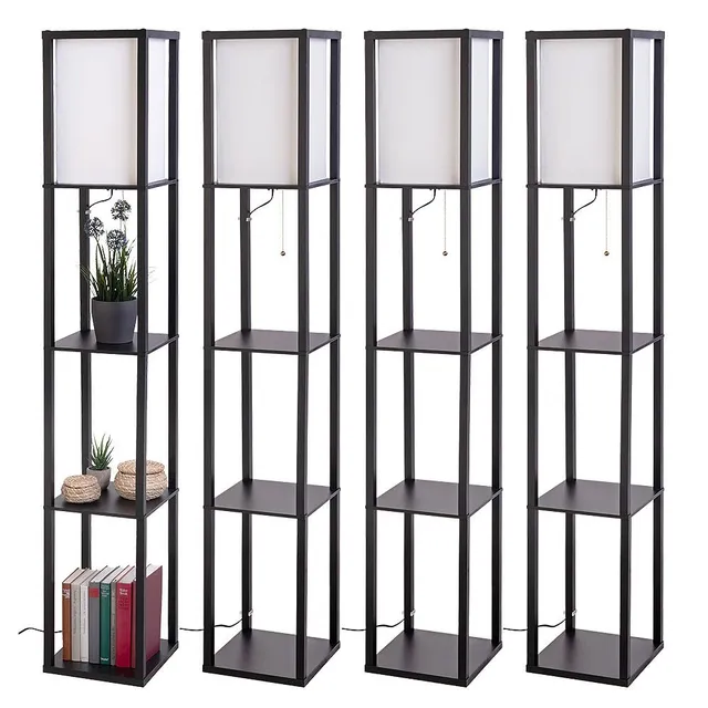 Lunartec Innenbeleuchtung Stand-Regal Stehlampe schwarz 4er-Set