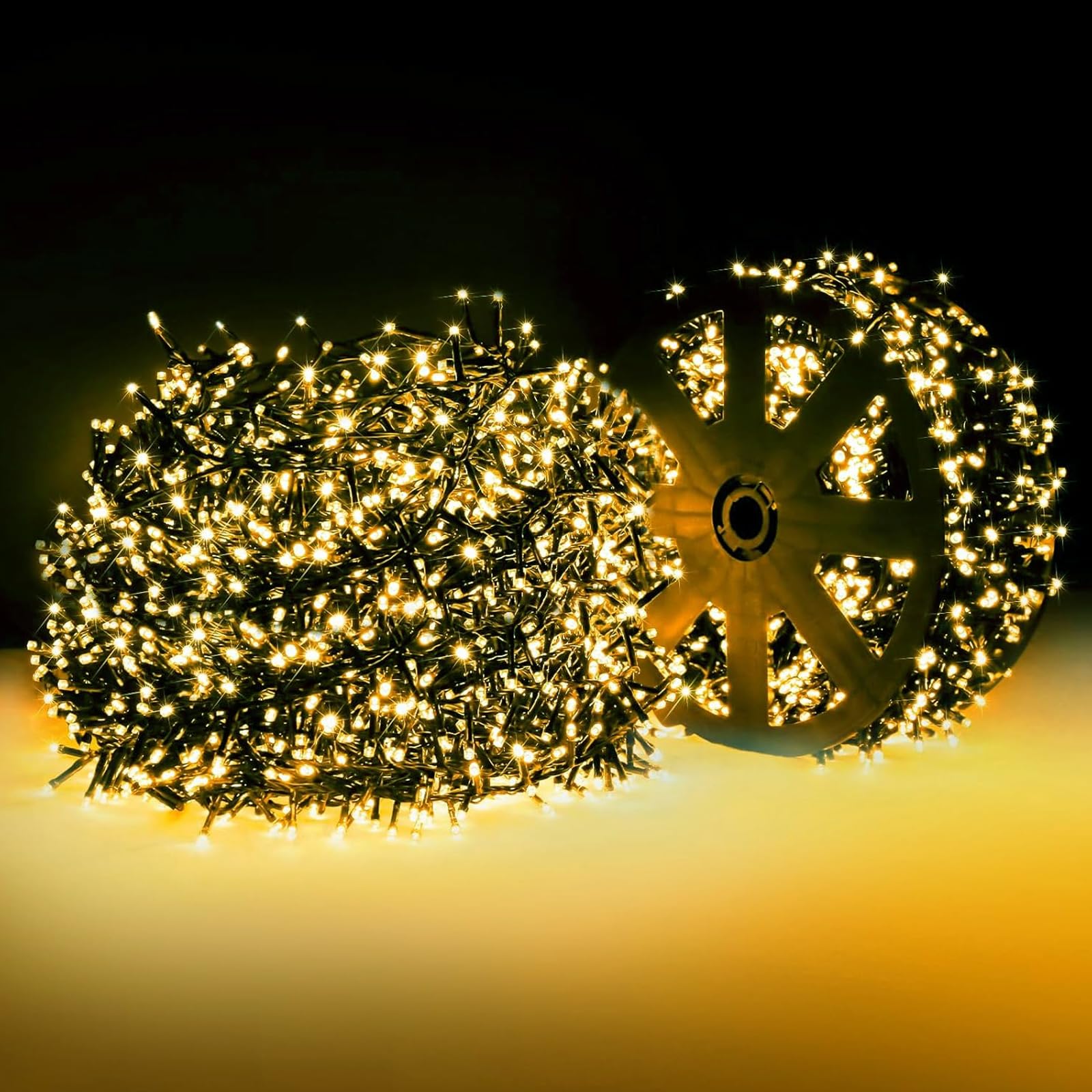 elktry Lichterkette 50m 2000 LED warmweiß mit Memory IP44