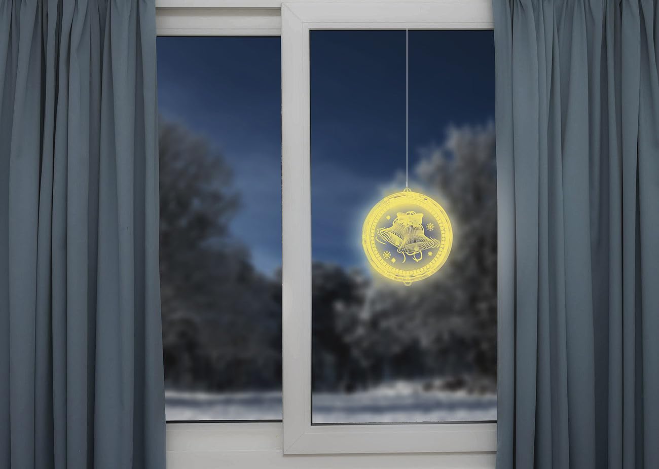 Lunartec Licht-Dekoration LED Fensterbild Glocke 16 cm