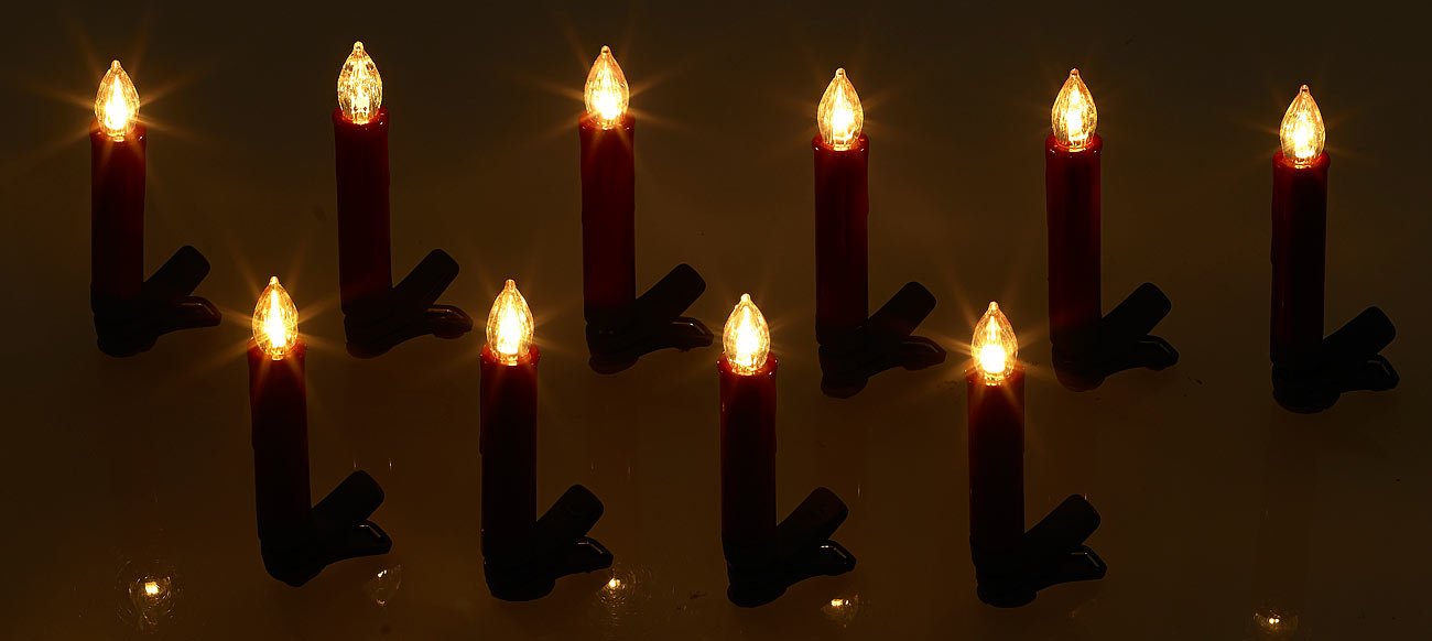Lunartec Licht-Dekoration 20er LED-Weihnachtsbaumkerzen rot mit Fernbedienung