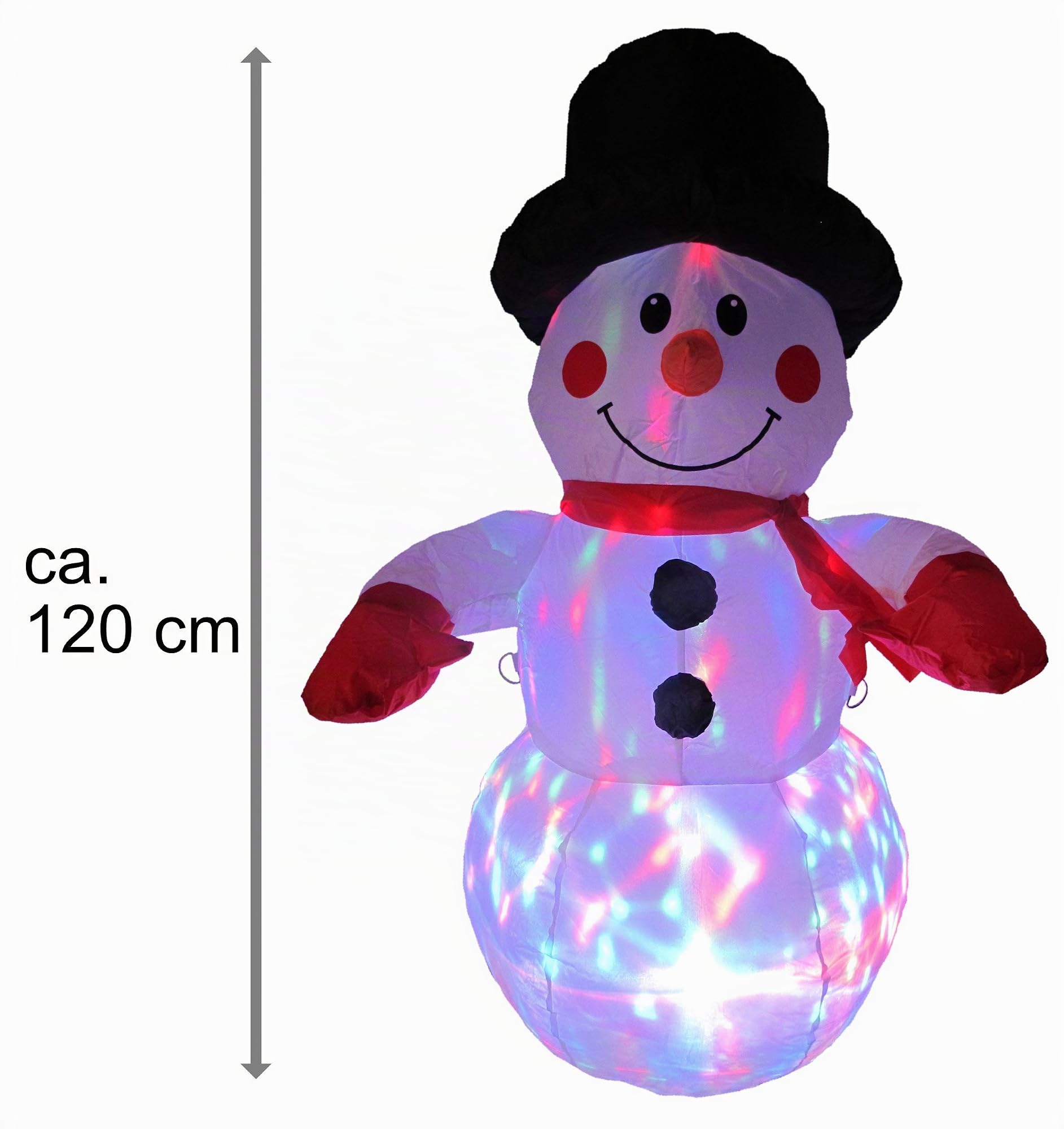 Bonetti LED Lichterketten Schneemann aufblasbar 120 cm bunt