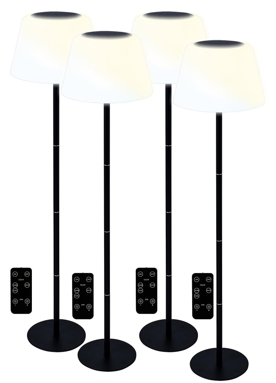 Lunartec Außenbeleuchtung Solar-Stehleuchten 4er-Set CCT 400 lm