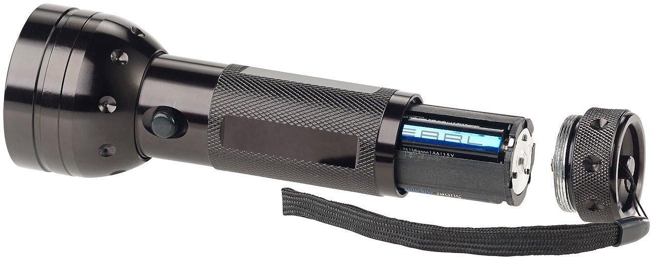 Lunartec UV-Taschenlampe 51 LEDs Geldscheinprüfer Batterie