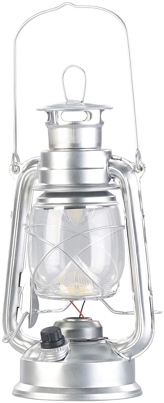 Lunartec Taschenlampen LED-Sturmlaterne Akku 200lm silbern