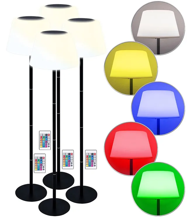 Lunartec Außenbeleuchtung Solar-Tischleuchte RGB 4er-Set 400 lm